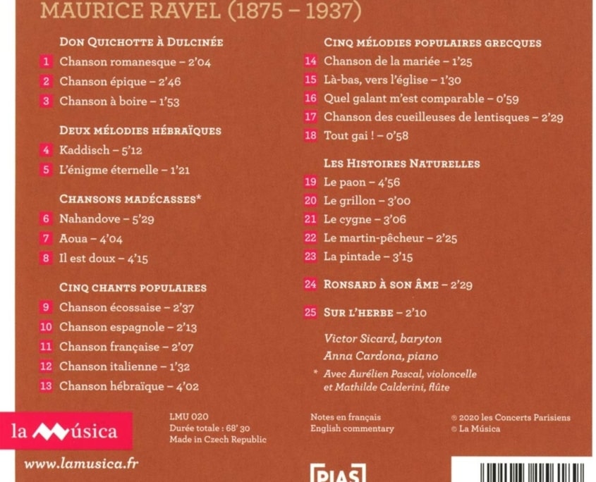 Ravel, Chansons et Mélodies